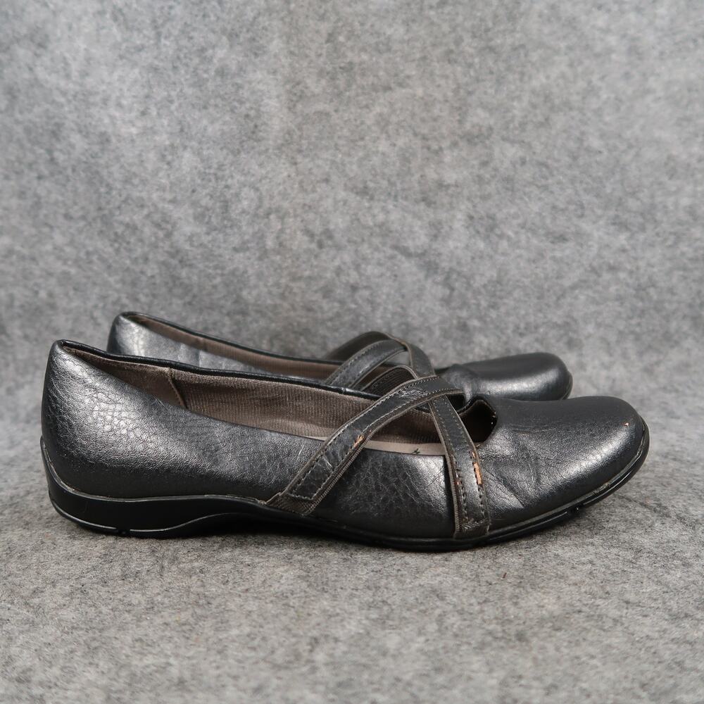 Life Stride Shoes Womens 6.5 Mary Jane Flats Slip On Casual Metallic Comfort